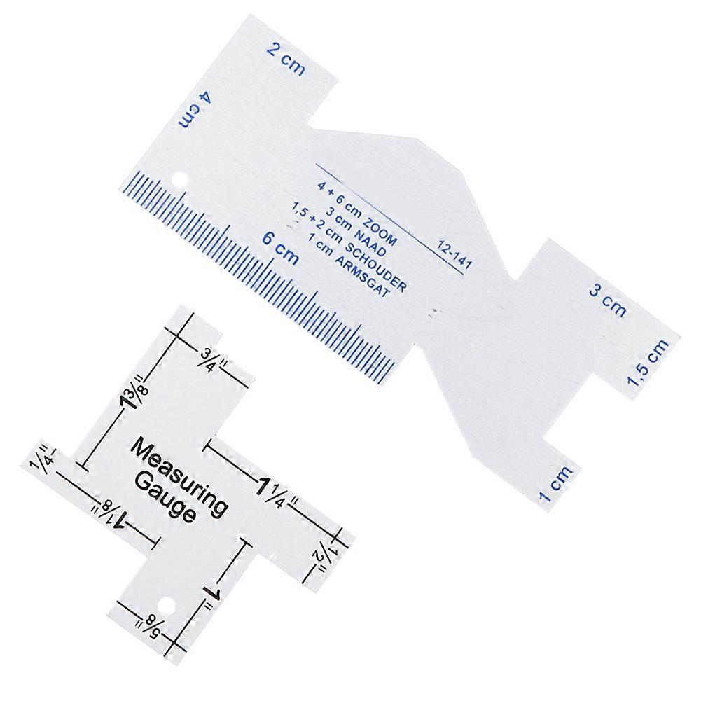 Irregular Sewing Aluminum Ruler Thickness Measuring Gauge Patchworks Quilt Tailor Tools