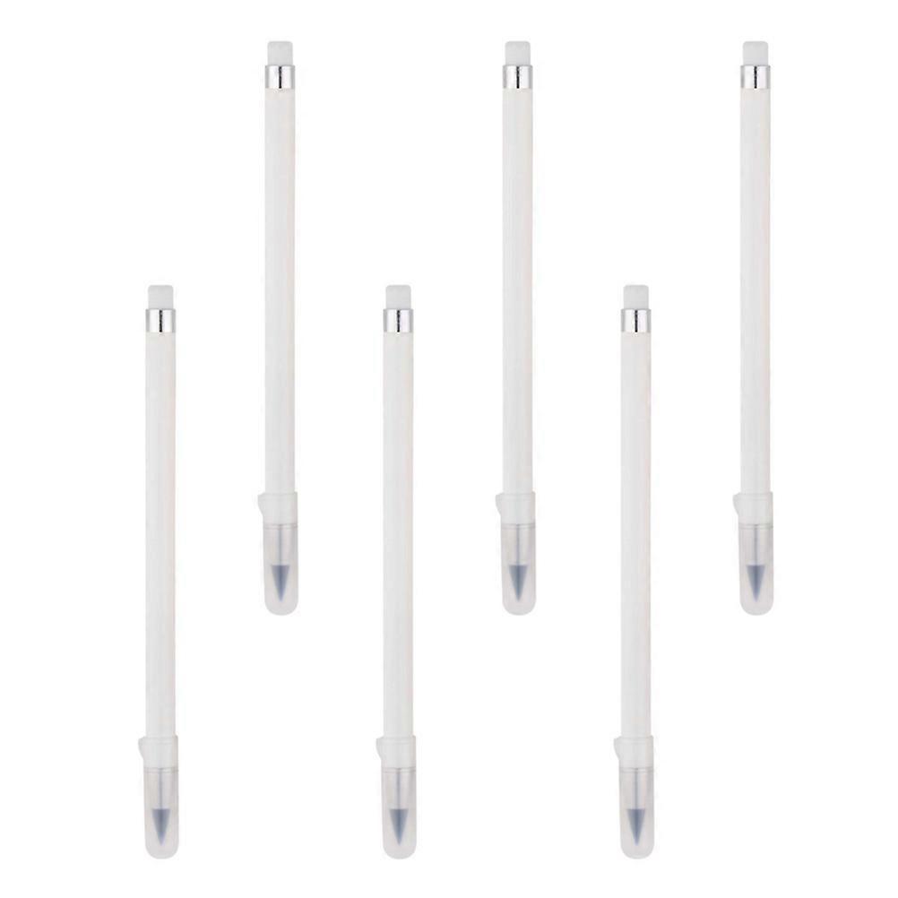 Writing Pencils Erasable Sketching Pencil For School Office Supplies White 15.5X0.9CM 6Set