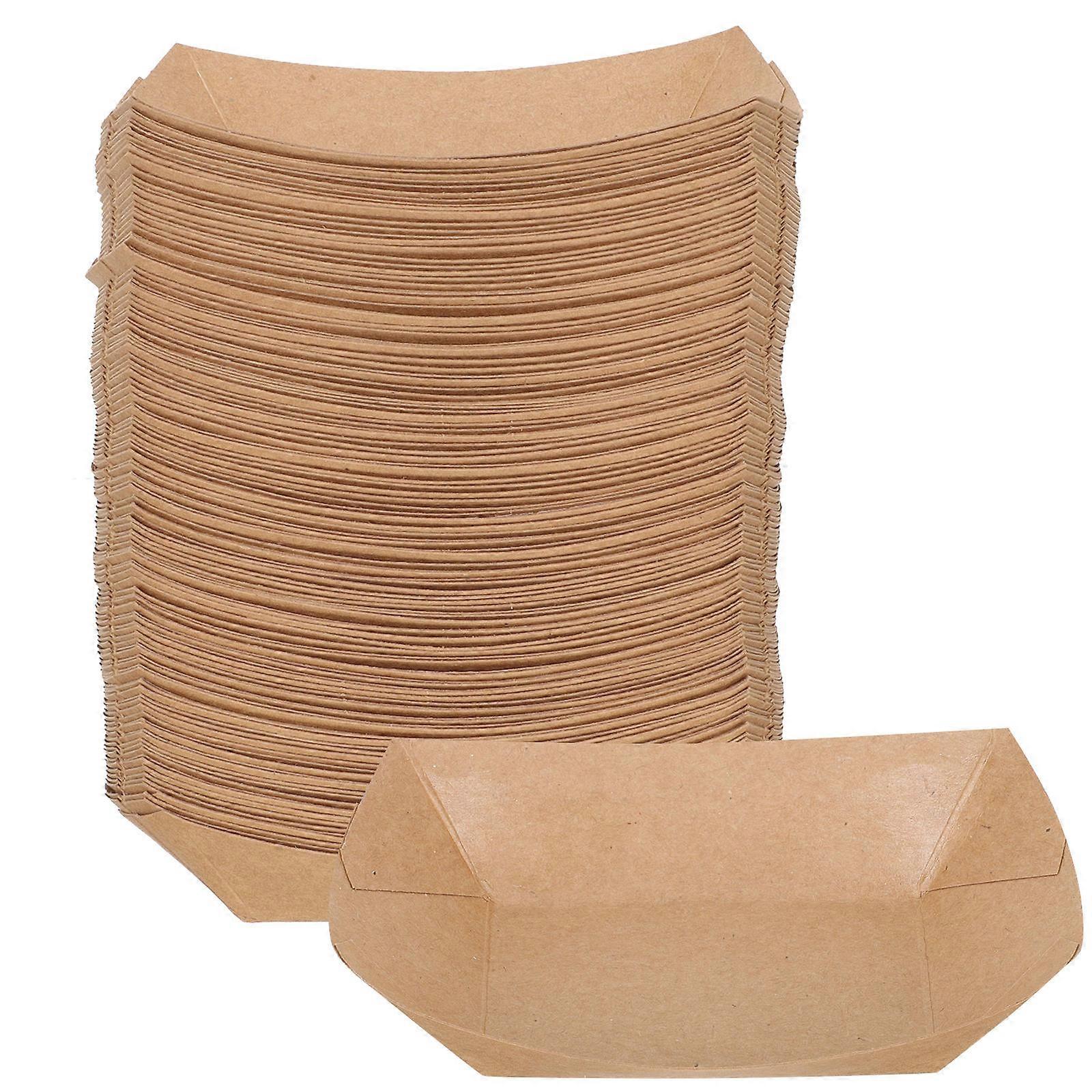 Takeout Box Paper Food Packaging Box For Snack Bars Cafes Khaki 4.72X3.54X1.38in Leak-Proof Microwave Safe 250Pcs