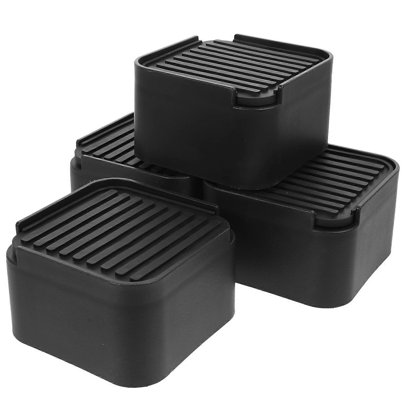 Adjustable Bed Risers 1Set Black ABS Desk Table Lifts Pad with Materials for Home