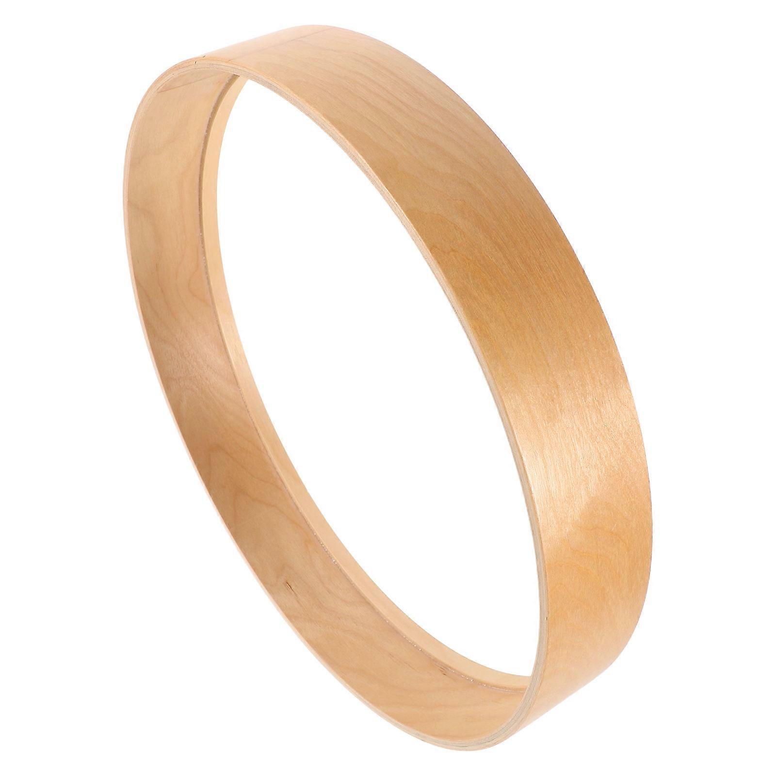 Light Brown Wooden Frame for Decor Solid Wood Circular Craft with Minimalist Design Versatile Use 12 Inch