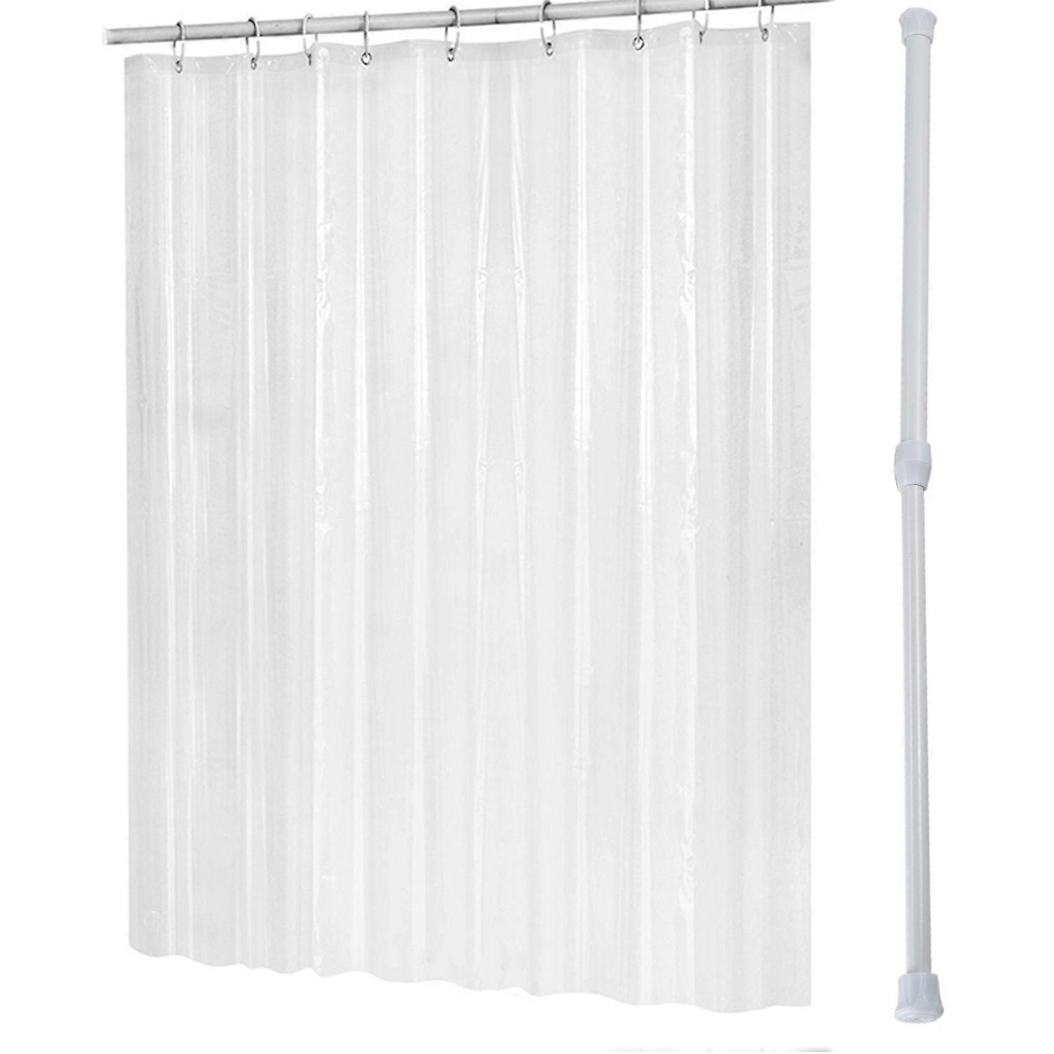 Telescopic Shower Rod Telescopic Rod Rod Shower White 30-50 cm & 180cmx180cm Plastic Peva Shower Cur