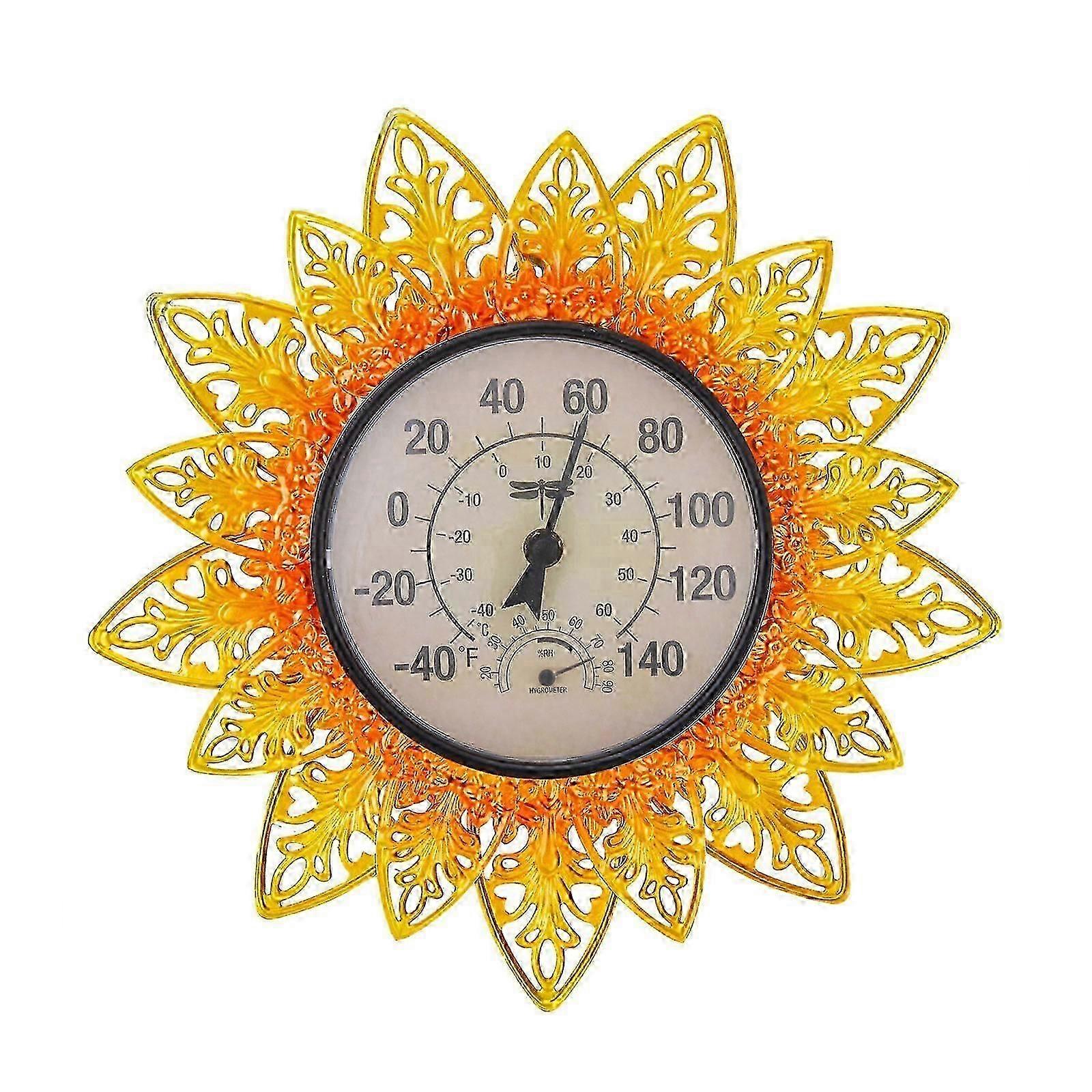 Thermomètre en forme de soleil accrocheur Mesure de la température du mur extérieur durable Décoration de jardin attrayante pratique