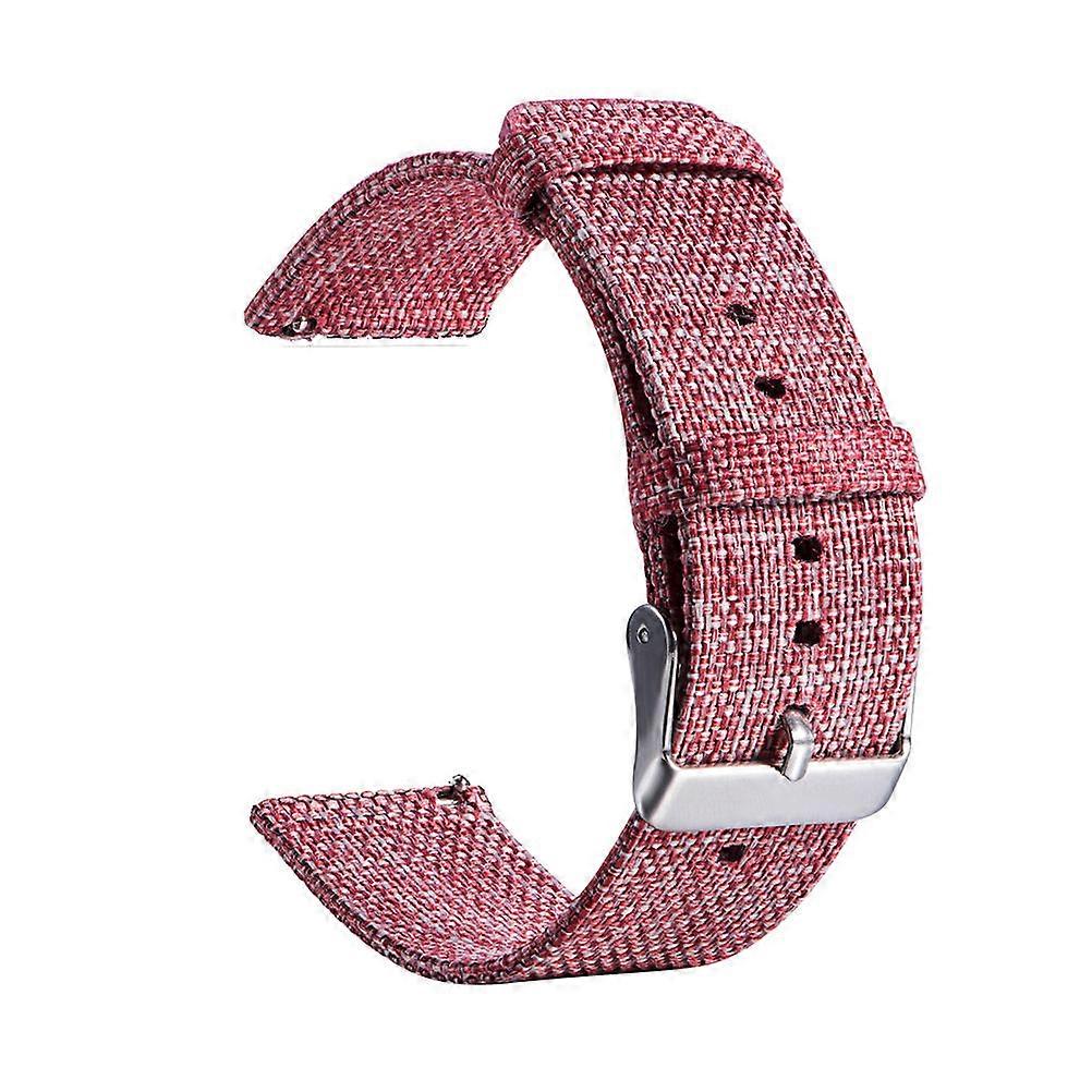 Nylon Canvas Watch Band for Smartwatch Use 1Pcs Rosy Color Replacement Strap