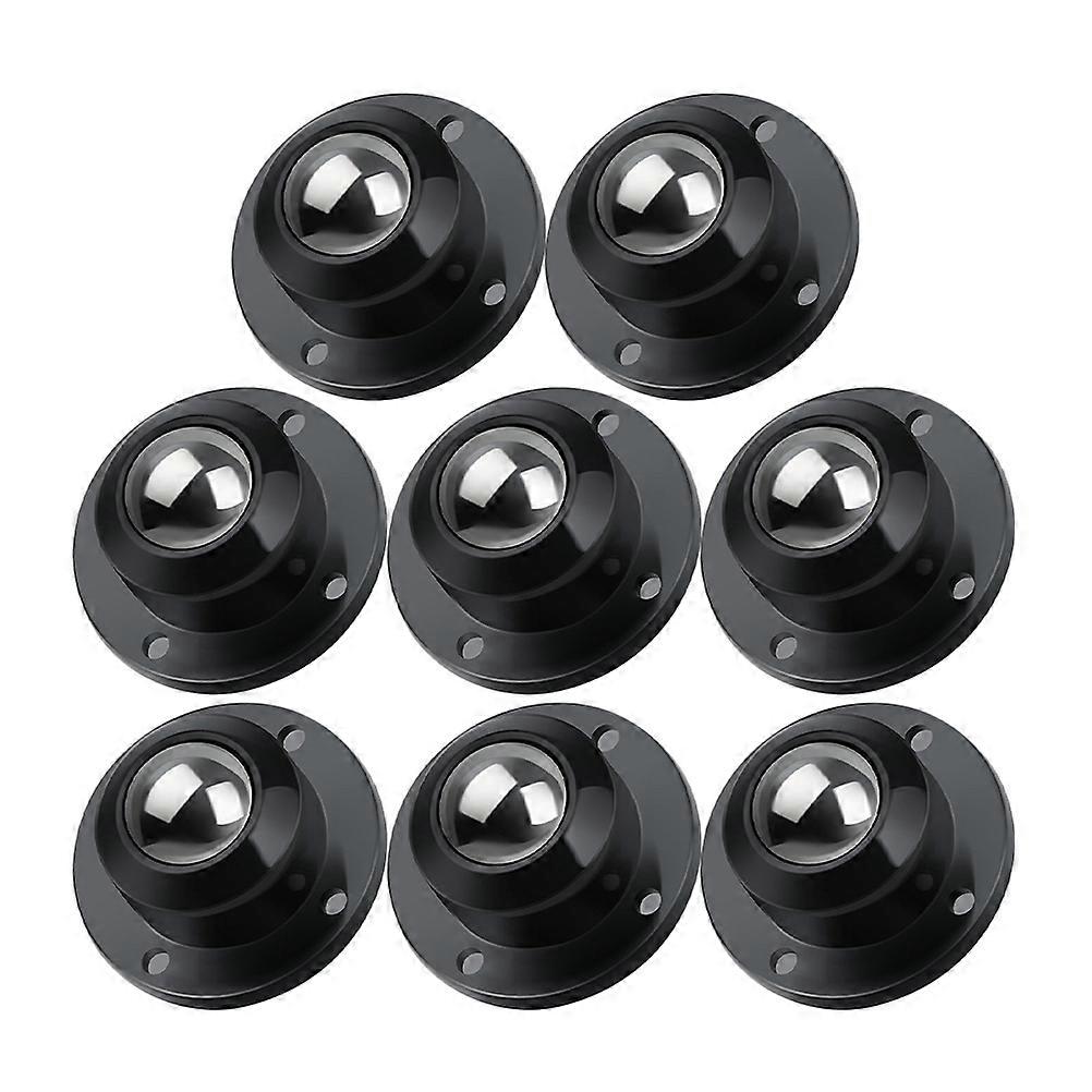 8pcs Mini Swivel Wheel Adhesive Caster for Home Use Black Stainless Steel and ABS Material