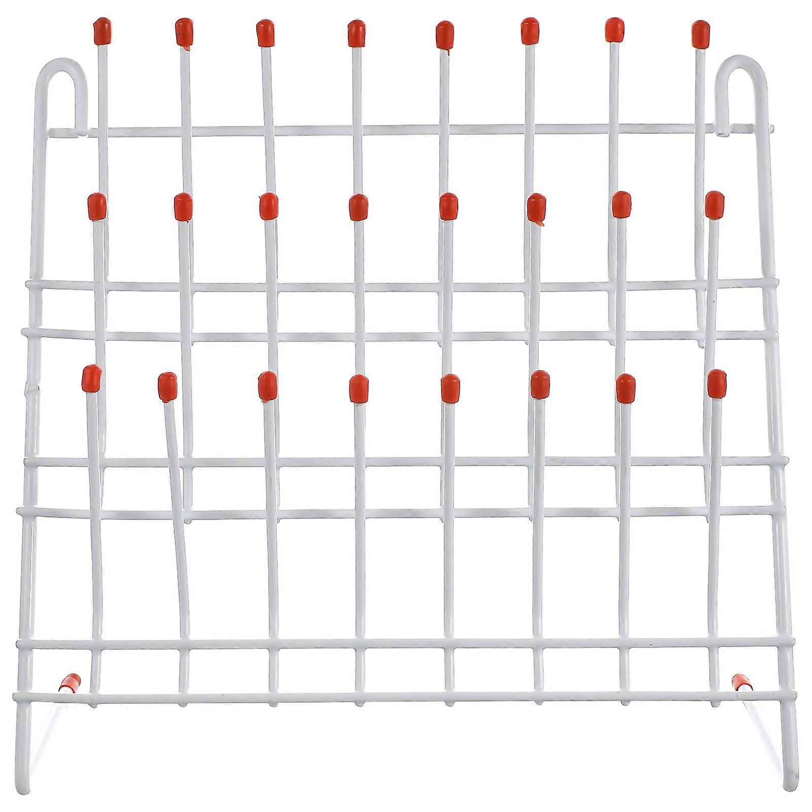 Sturdy Metal Laboratory Beaker Drying Holder with Test Tube Draining Rack and Efficient Drain Design for Organized Glassware Storage