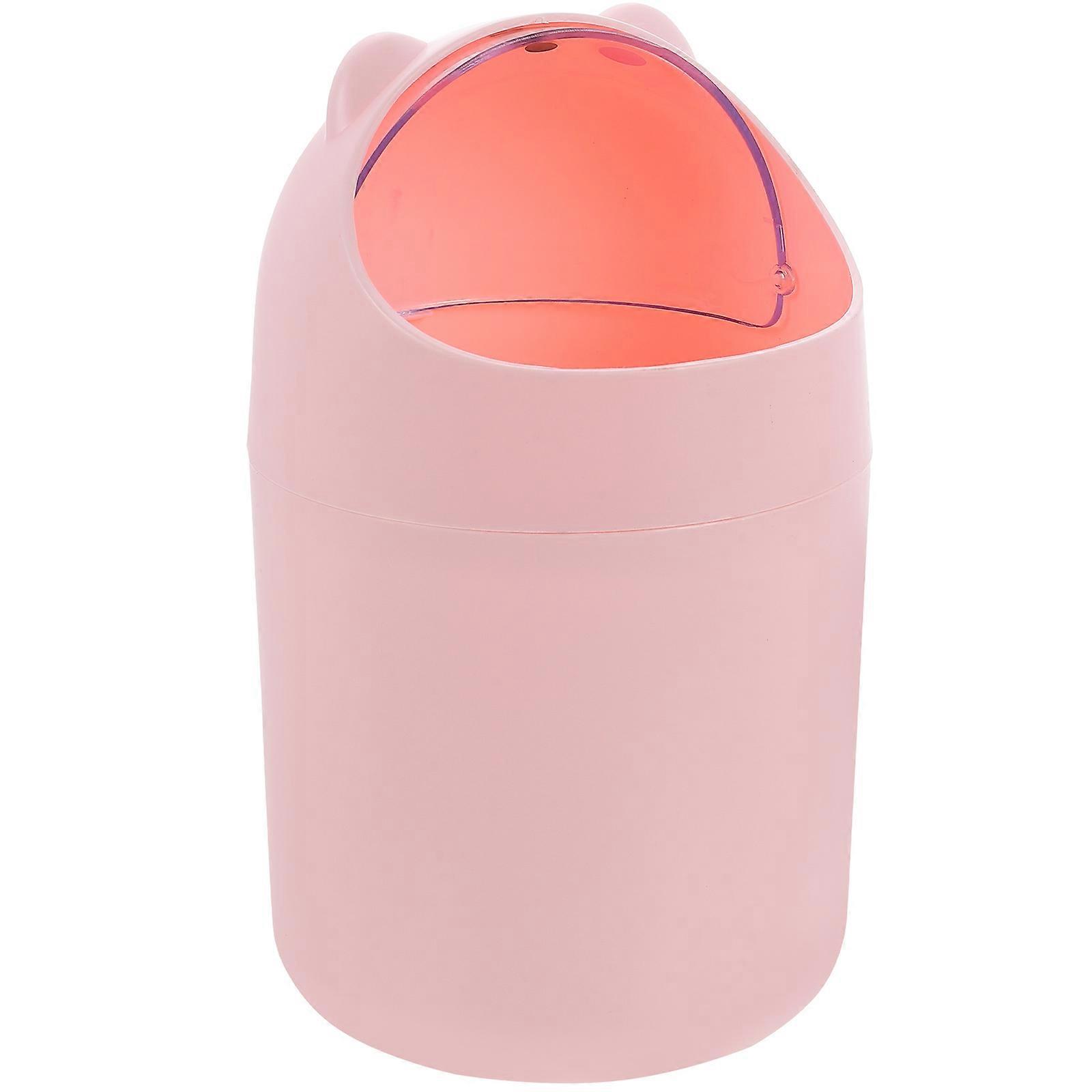 Garbage Bin Cartoon Style Bear Room Decor Plastic Material Mini Size Odor Blocking 1Set