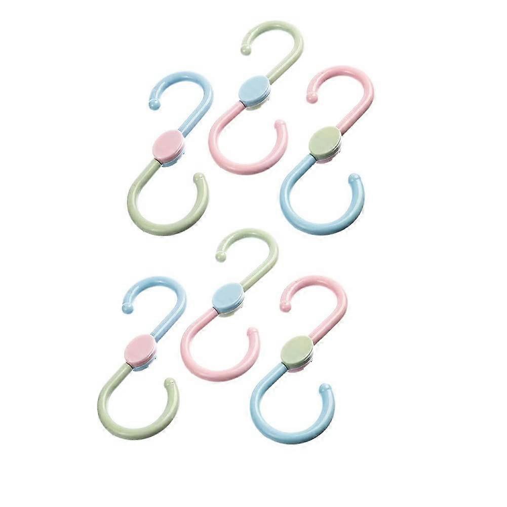 Multi-Purpose S-Hooks, 360-Degree Rotation, Plastic S-Shape, 6-Pack for Kitchen, Bathroom, Bedroom, Office Storage