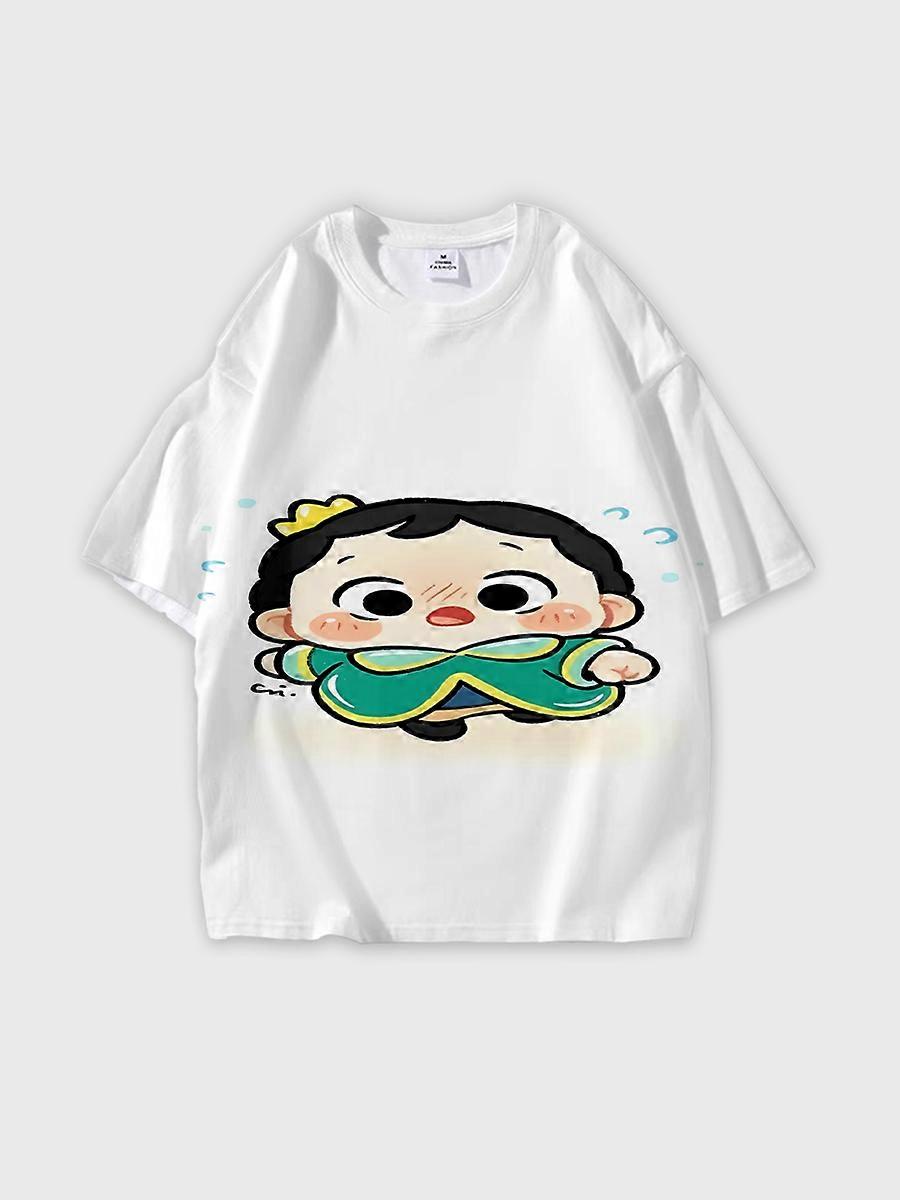 T-shirt round neck Cartoon Pattern loose short sleeve C2056