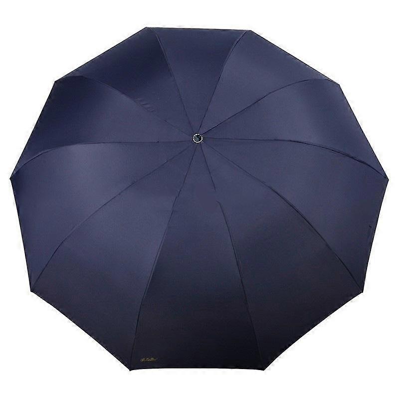 Large Oversized Sunny and Rainy Umbrella Unisex Three-Person Sunscreen Sun Umbrella Folding Double-Person Black Rubber Sunshade Business Umbrella