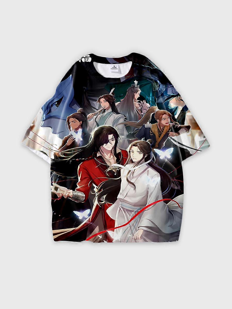 T-shirt round neck Role Pattern loose short sleeve E3587