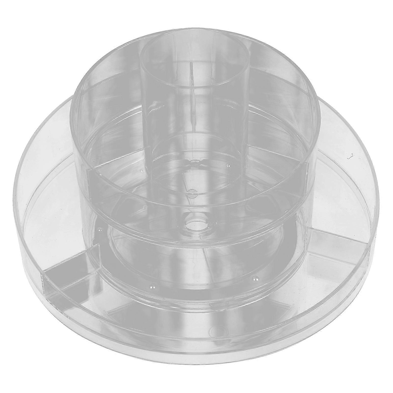 Transparent Rotating Makeup Holder for Storage Use with PET Silicone Steel Ball Material 7.87 Inches Diameter