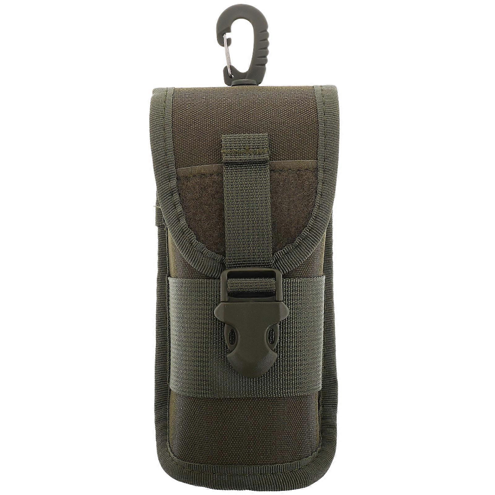 Hard Shell Eyeglasses Case for Outdoor Use Durable Dark Green Portable Storage Box with Waist Clip Fits One Pair of Glasses