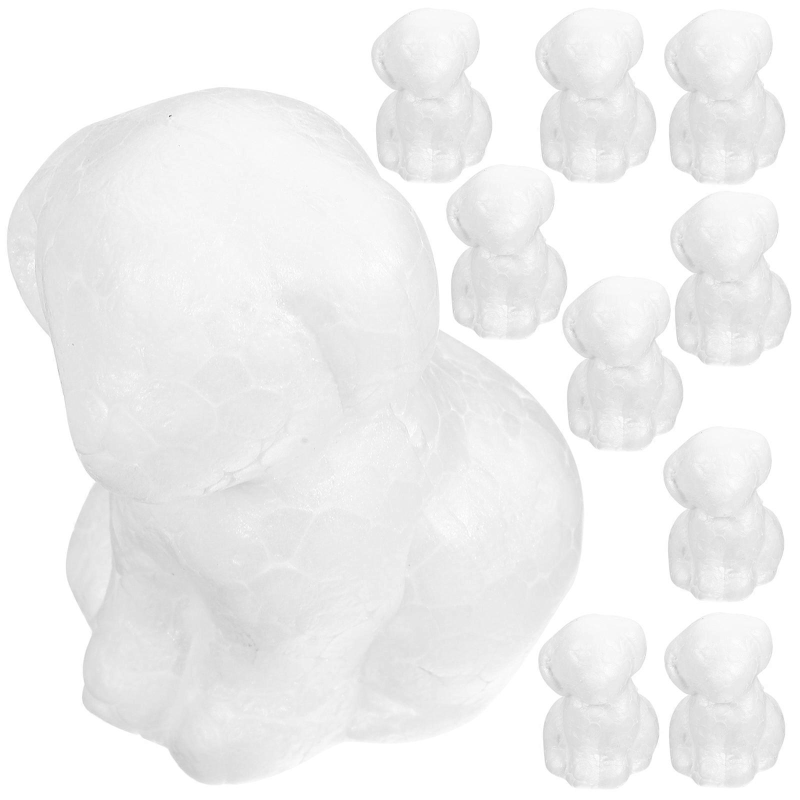 White Puppy Shaped Foam Model Craft Materials for Decoration Easy to Paint and 4pcs