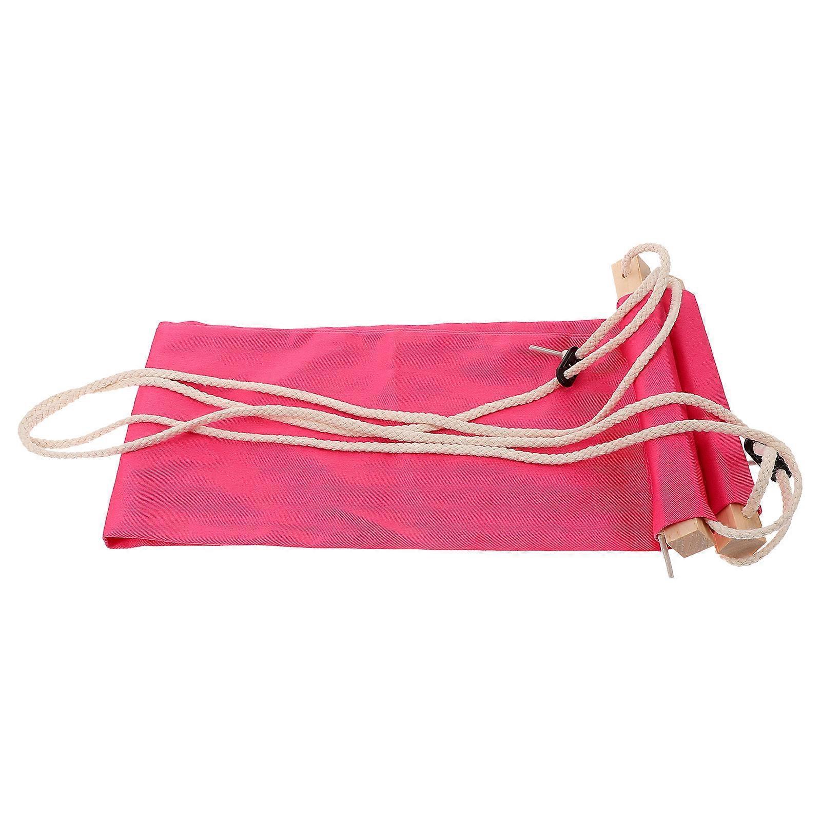 Pink Foot Hammock with Wood and Polyester Cotton for Office Use Provides Soothing Movement and Comfortable Support 70.5 inches