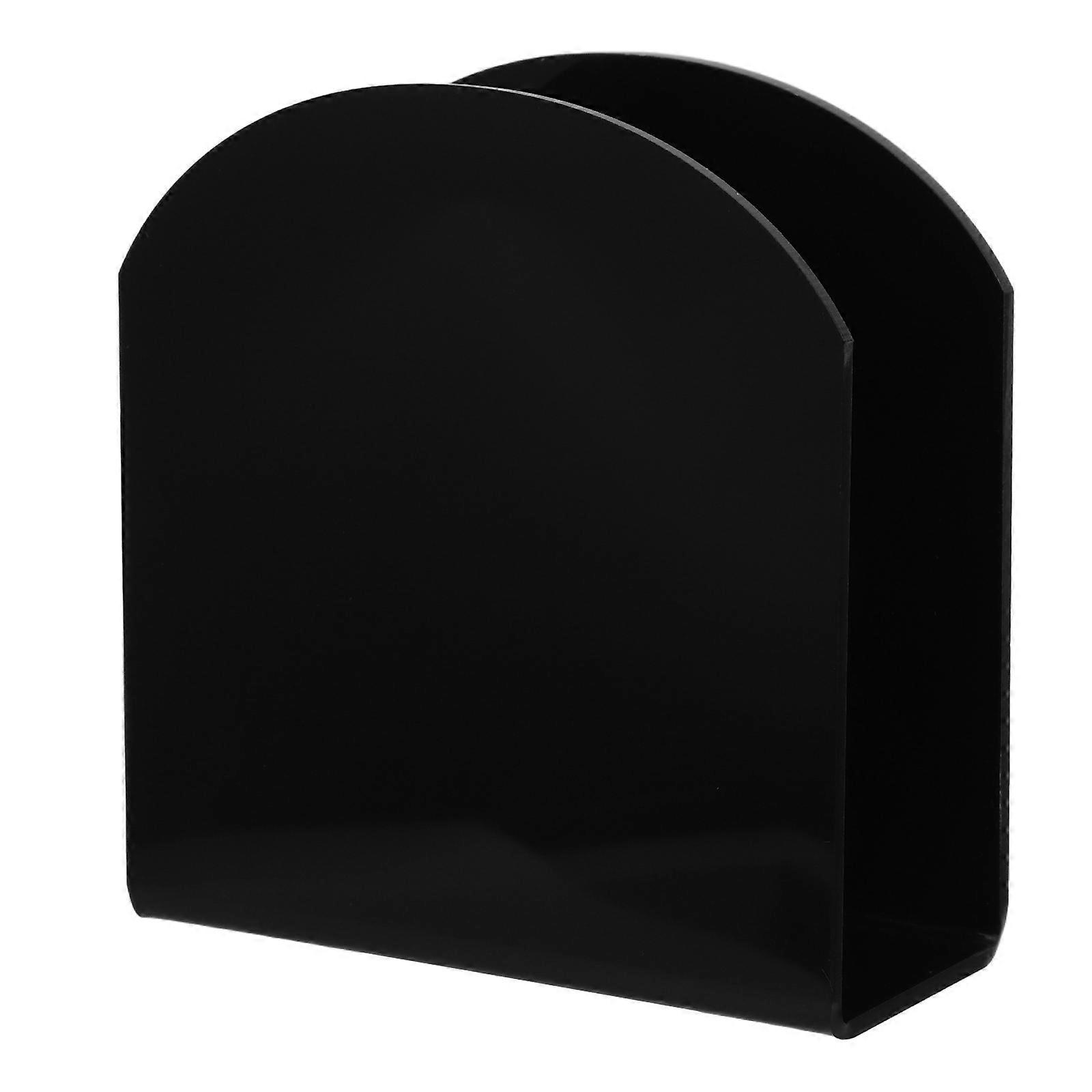 Modern Style Acrylic Napkin Stand Black Tissue Paper Rack Compact Table Napkin Holder for Dining Tables Bars Restaurants Public Spaces Organizer