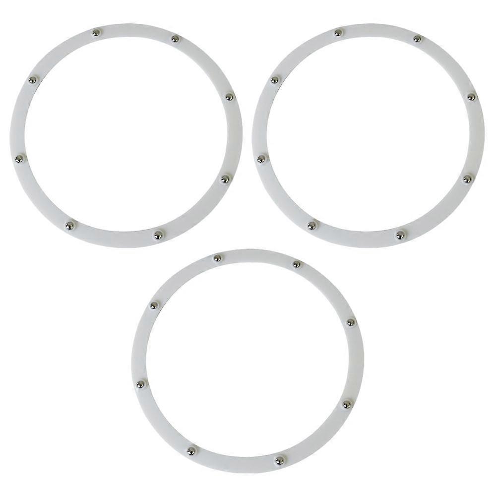 Convenient Tray Holder Turntable For Bakers White 17.5x17.5cm Rotating 3Pcs