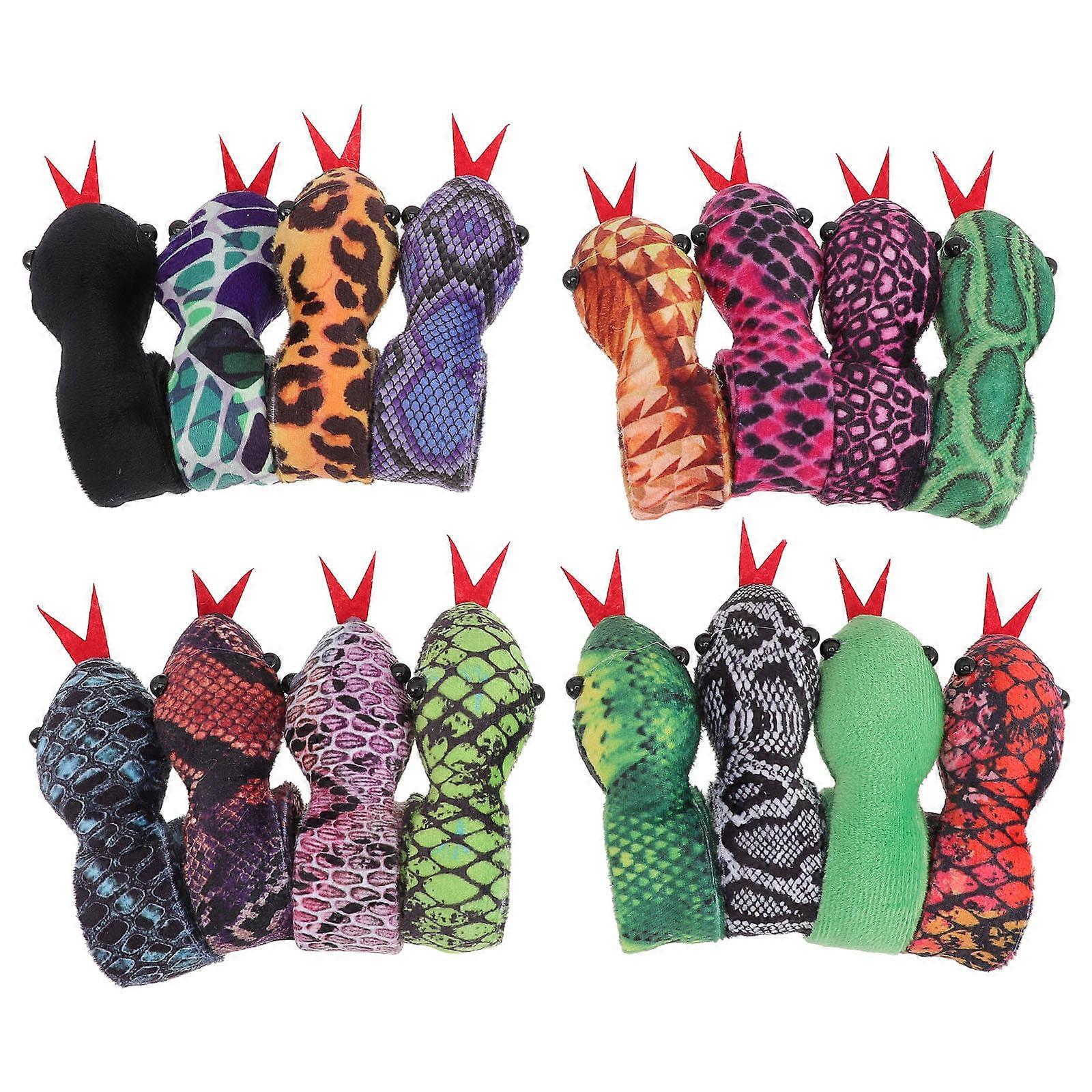 16pcs Snake Slap Bracelets Fun Animal Wristbands Birthday Party Favors Unique Design Smooth Texture Playtime Decoration