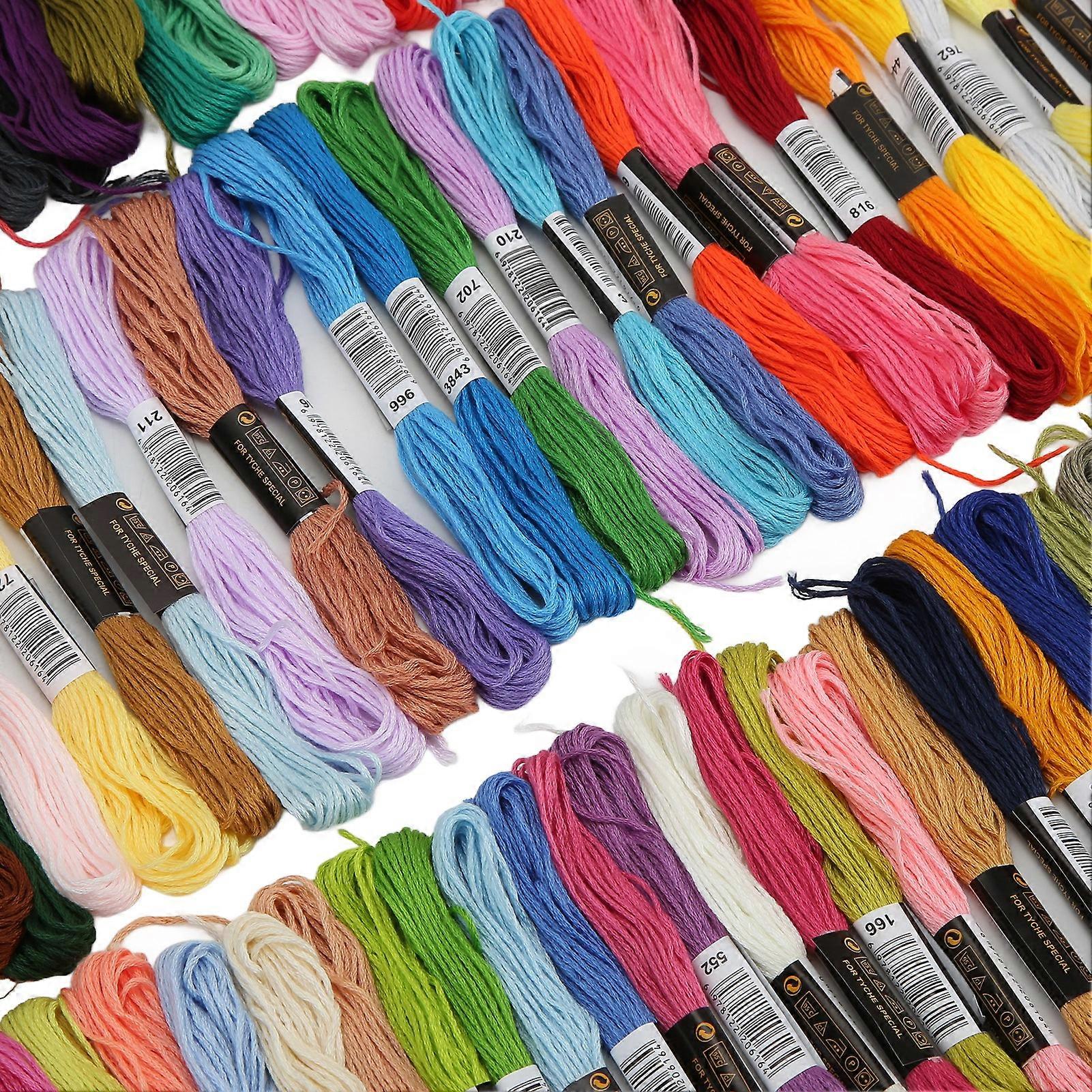 100Pcs Embroidery Thread Glossy Hand Feel 8 Meters Per Skein Bright Rich Colors Wide Application Embroidery Floss