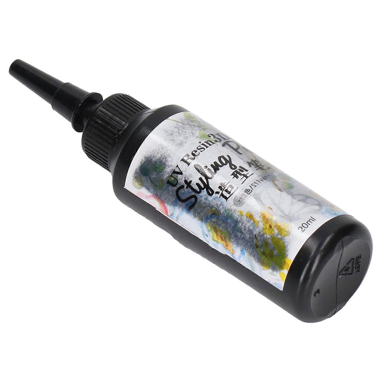 UV樹脂スタイリングペン20ml高速硬化3D UV樹脂ライナーユニークなペン形状DIYアウトラインレジンライナーアウトライントレースシルバー用