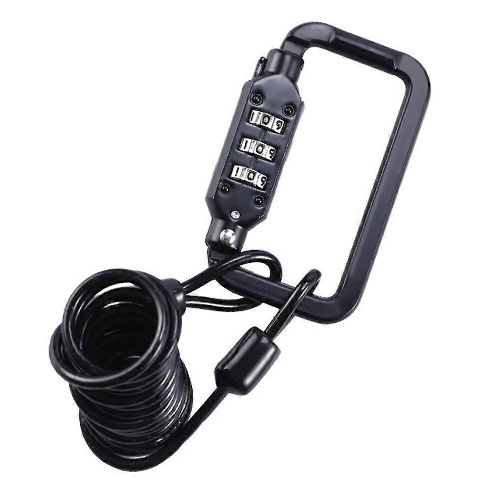 Bike Lock for Bicycle Use with 1.2m Coiling Cable and 3-Digit Security Black