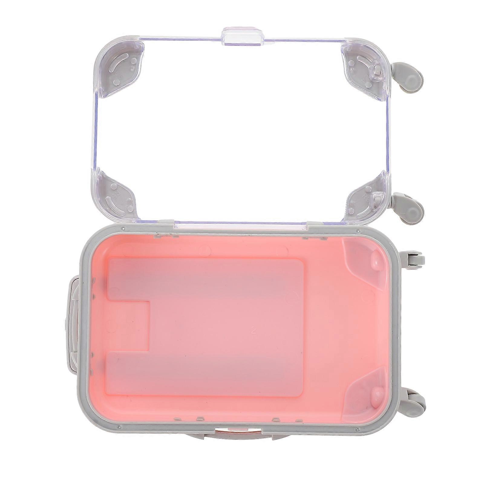 Plastic Eyelash Packaging Box with Transparent Window, Lightweight False Eyelash Organizer Suitcase for Travel and Daily Storage, Small Size, Pink