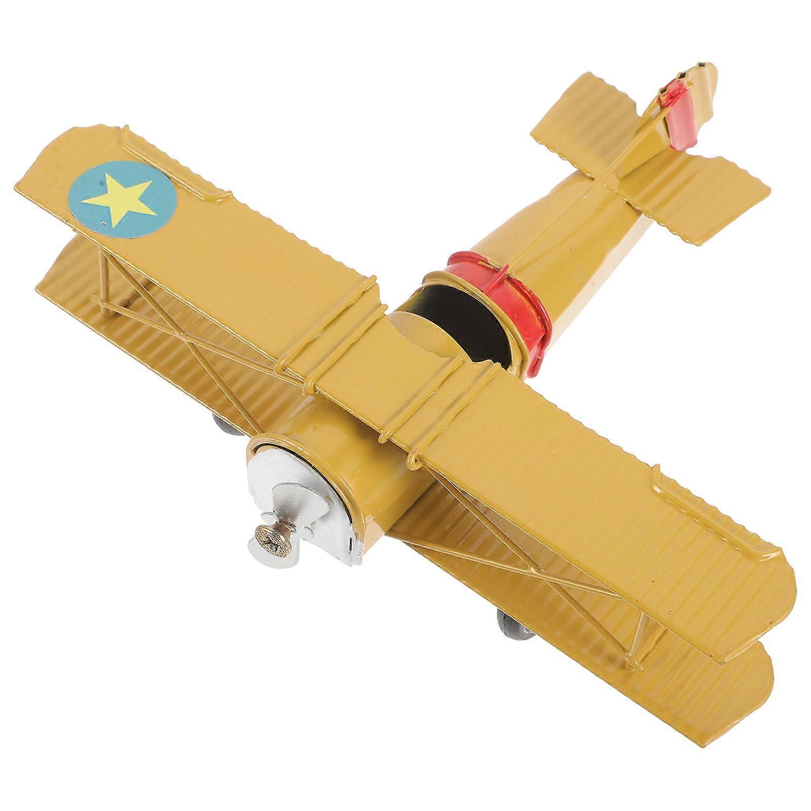 Here's a refined and engaging product description based on the title you provided:

 

**1pc Retro Biplane Model – Vintage Airplane Ornament for Home