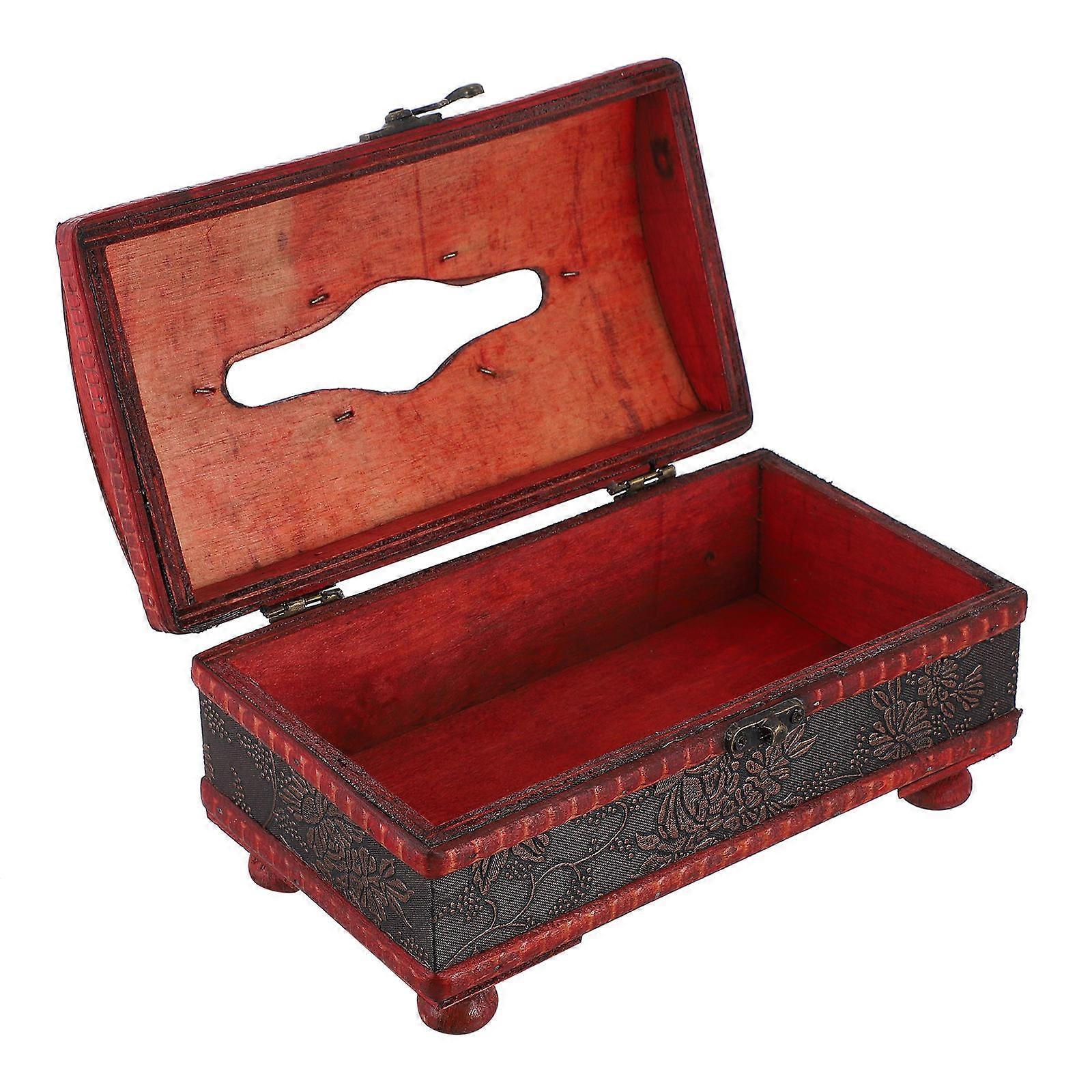 Tissue Box for Home Use Made of Synthetic Material in Brown Color 7.5 x 4.2 Inches