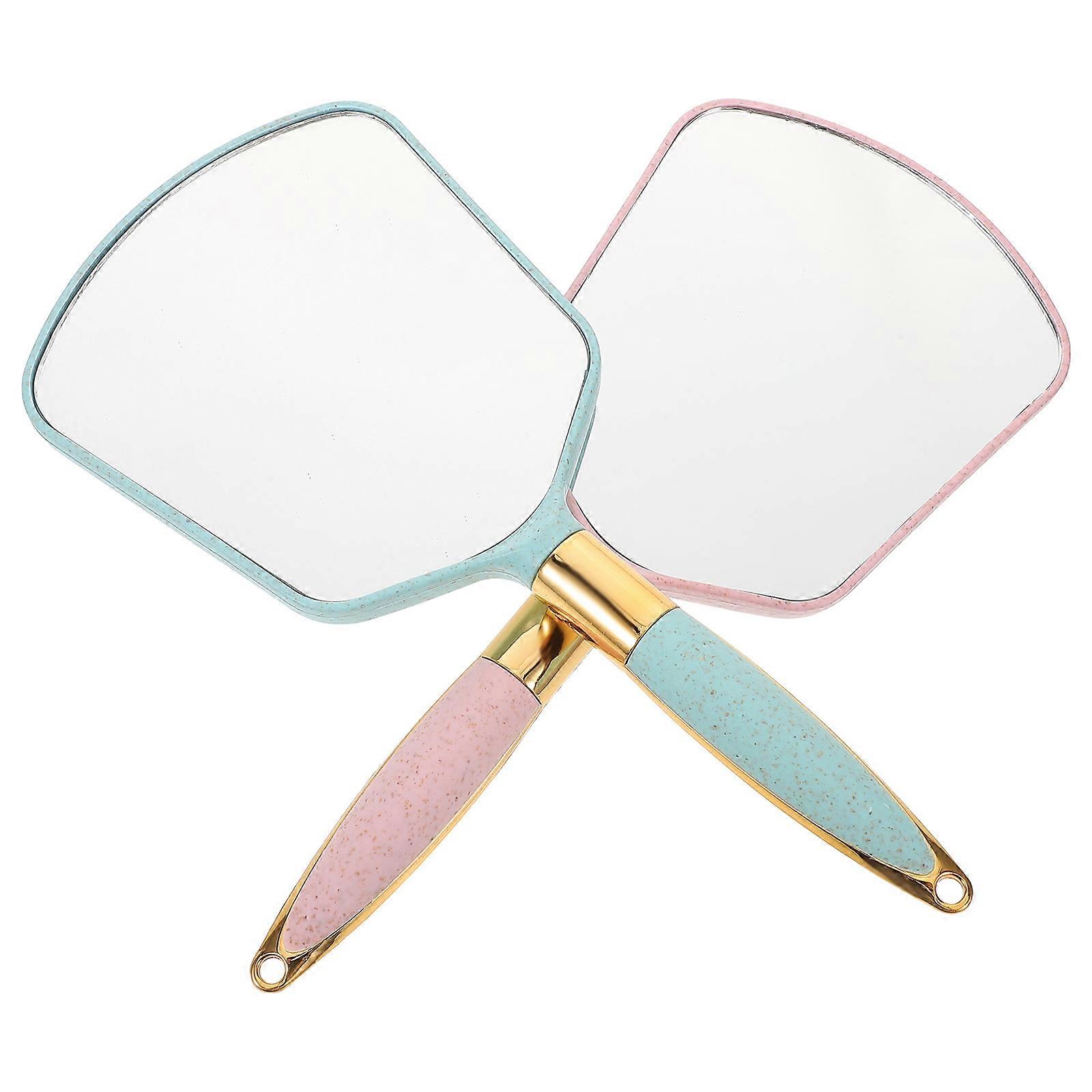 Portable Lightweight Makeup Mirror with Handle   2pcs Set for Travel, Home & Salon Use   Stylish Face Mirror for Beauty & Personal Care
