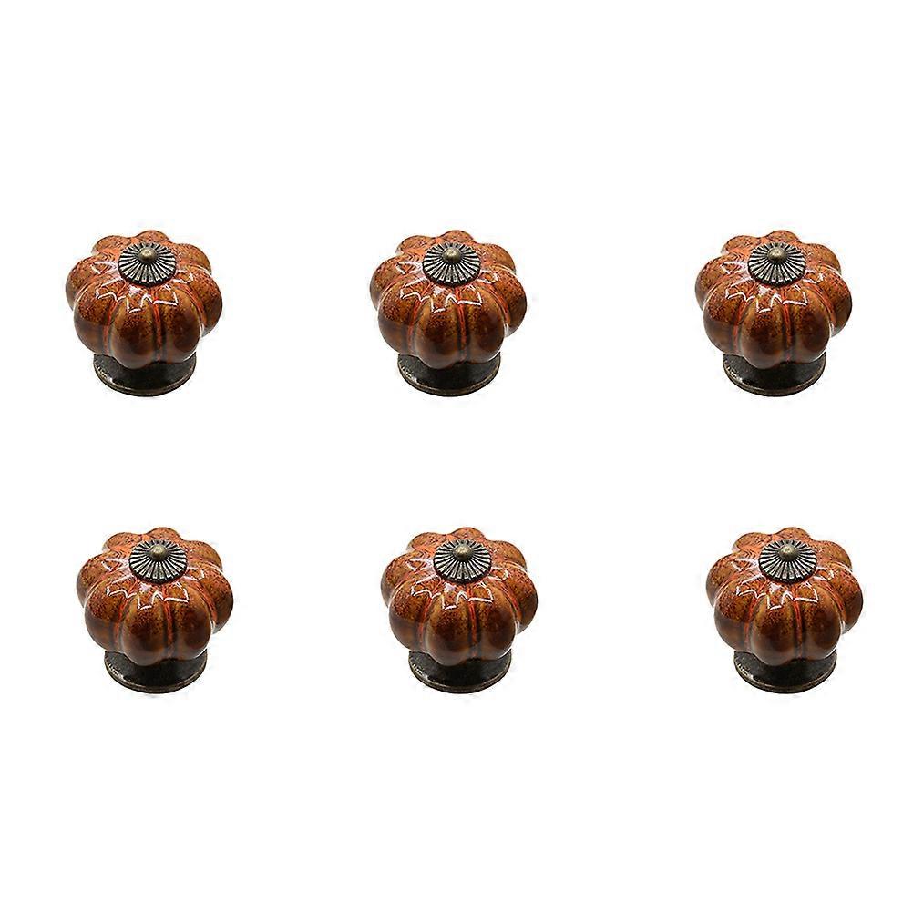 Unique Drawer Knobs Pumpkin Shaped Cabinet Knobs Decorative Cabinet Knobs 6Pcs Orange For Wardrobe
