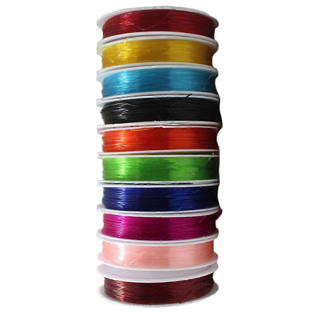 Elastic Beading Thread For Craft Projects 10 Rolls Of Assorted Color 0.8mm Diameter Strong Elasticity Ideal For DIY Making