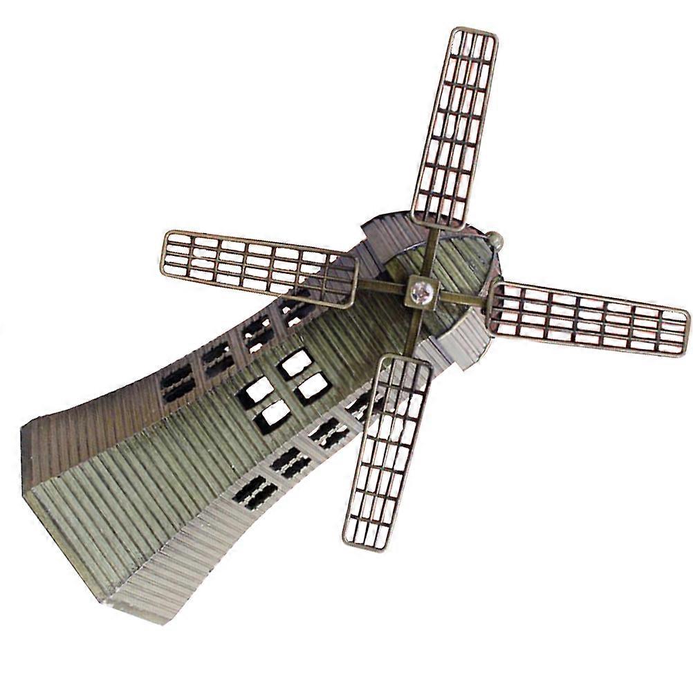 Retro Art Windmill Decor Made of Iron for Bookshelf and Desktop Decoration Multi Color 2.5 Inch