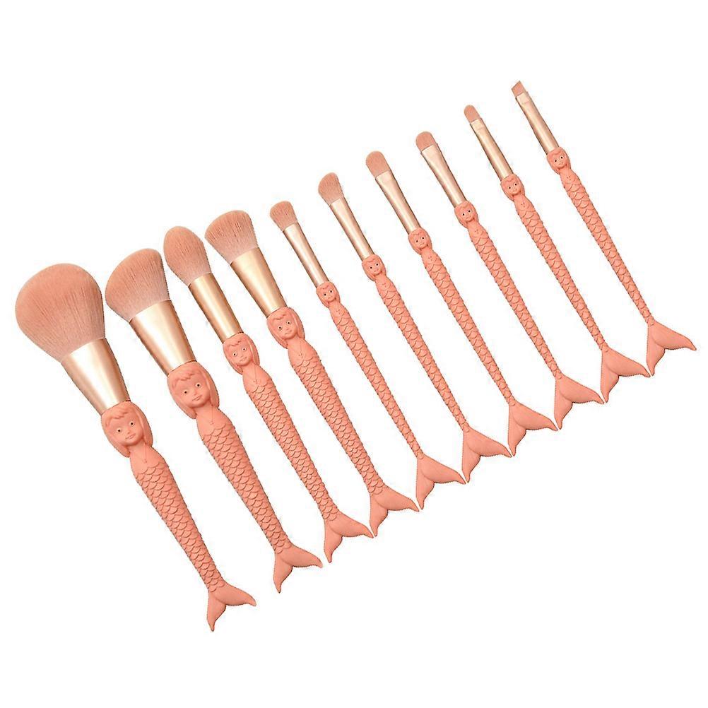 10pcs Mermaid Makeup Brushes for Face Powder Eyeshadow – Durable, Easy to Clean, All Cosmetic Tools for Makeup Lovers