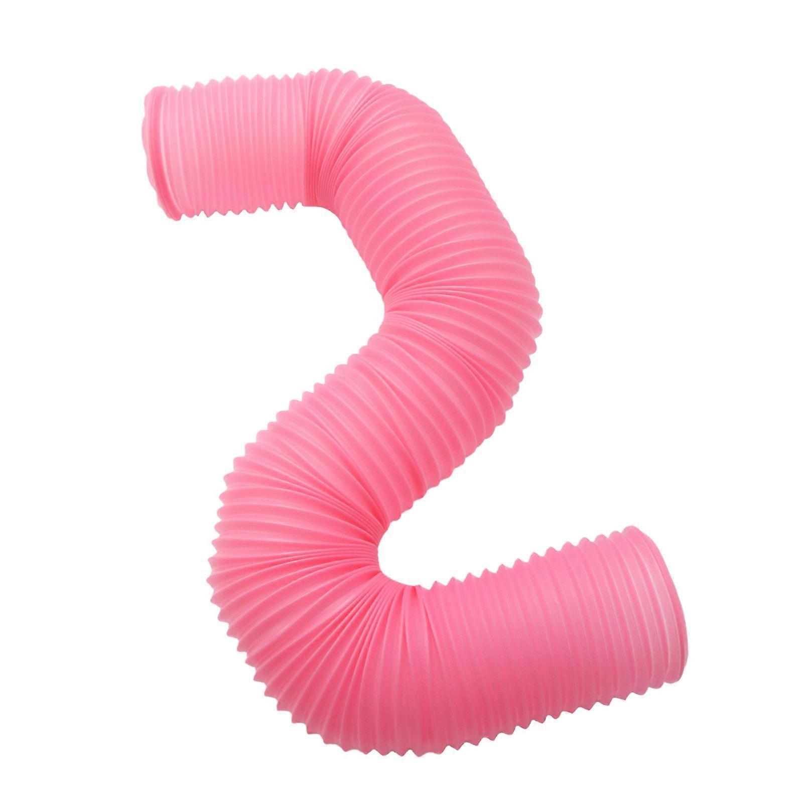 Pink Plastic Hamster Tunnel Toy for Pet with 10 cm Diameter Foldable and Space-saving