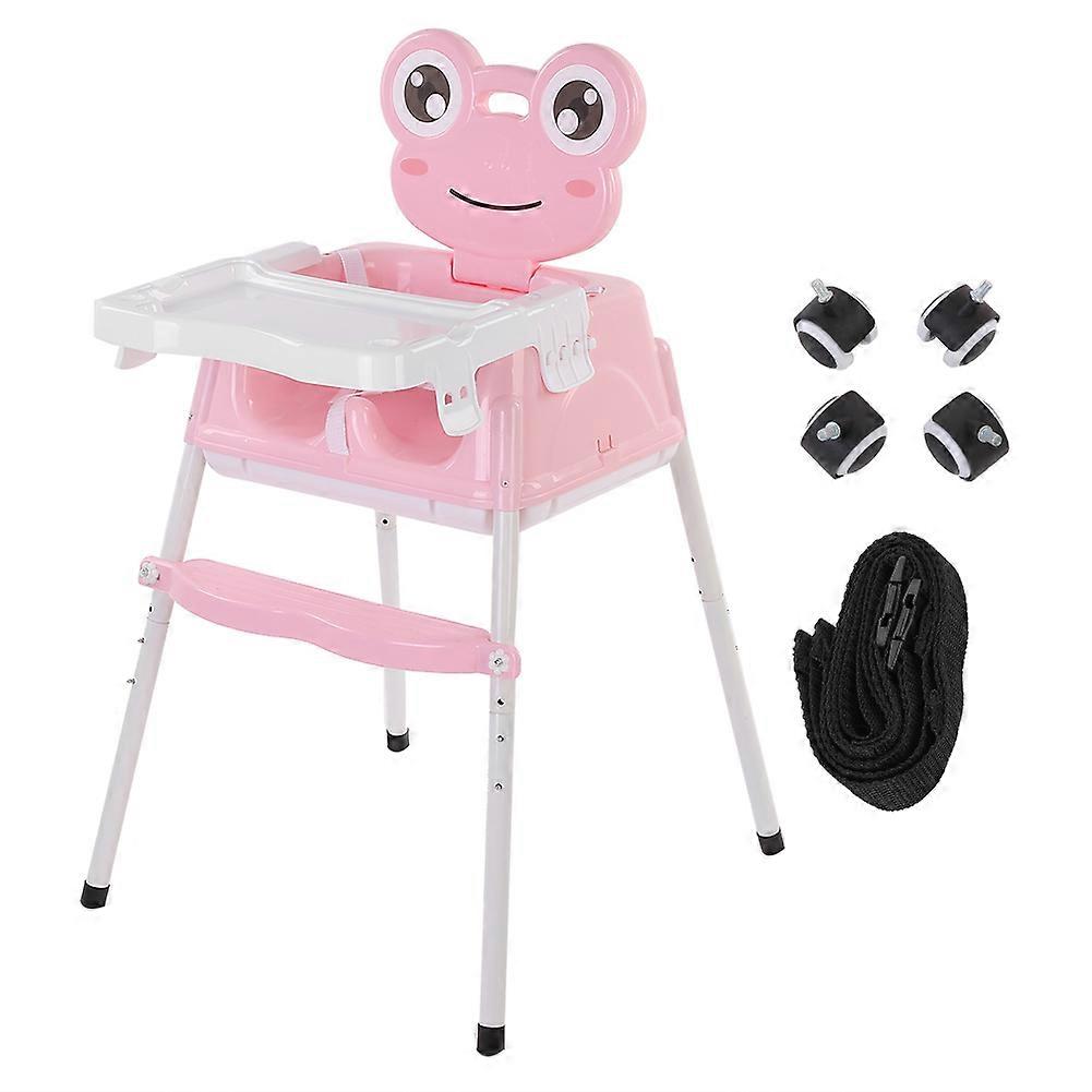 Multi functional Highchair Baby Kids Children High Chair with Wheels (Pink)