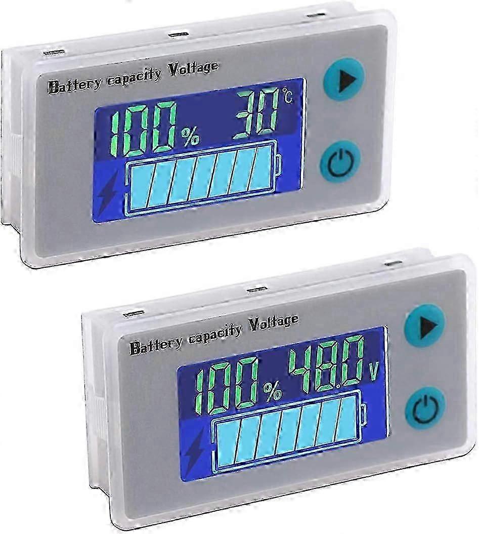 Improved Battery Capacity Monitor: 2 Pcs LCD Voltage Indicator Tester for Lead Acid Batteries