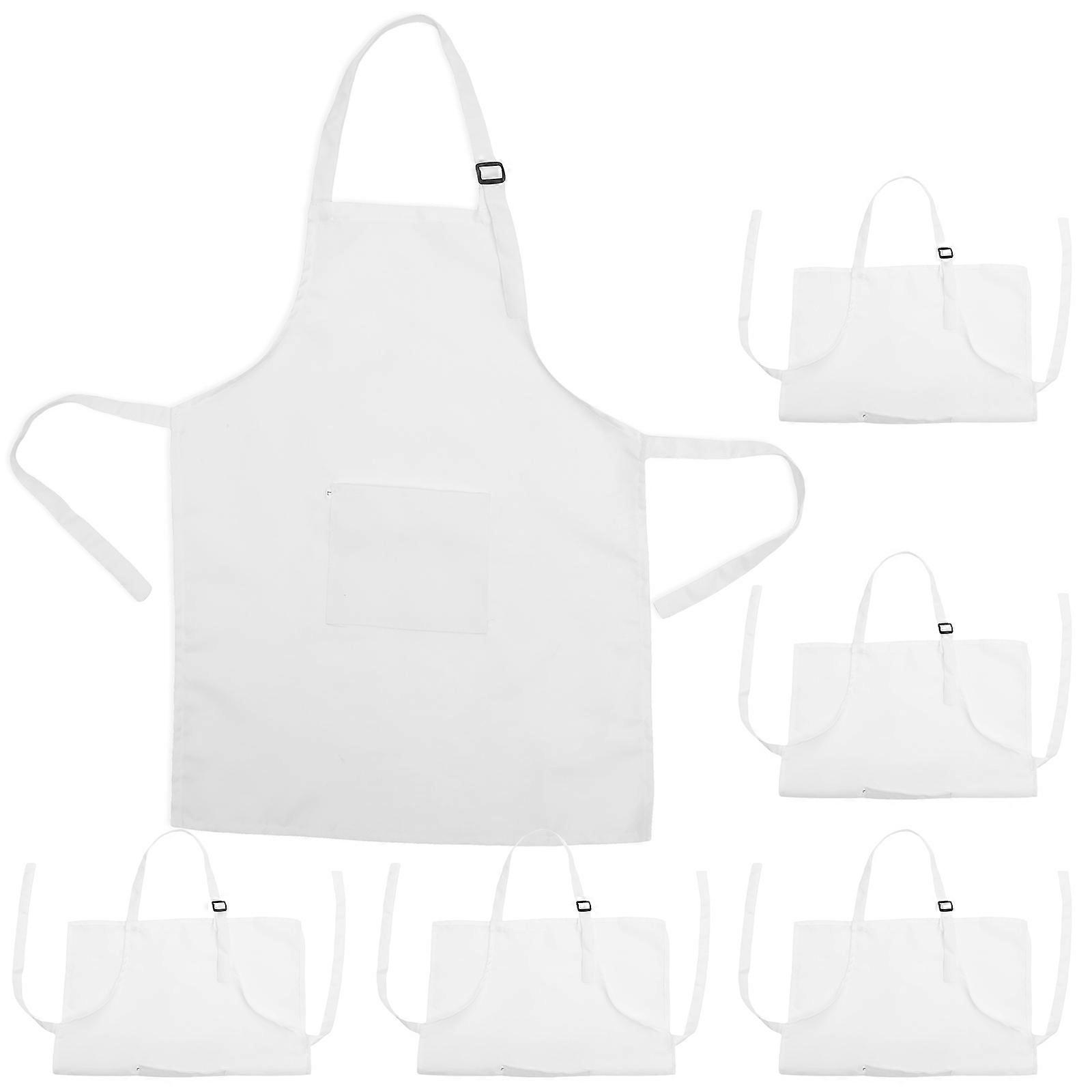Multi-Function Toddlers Apron 6Pcs For Gardening And Cooking Sized 60X45CM Quick Drying White Fabric