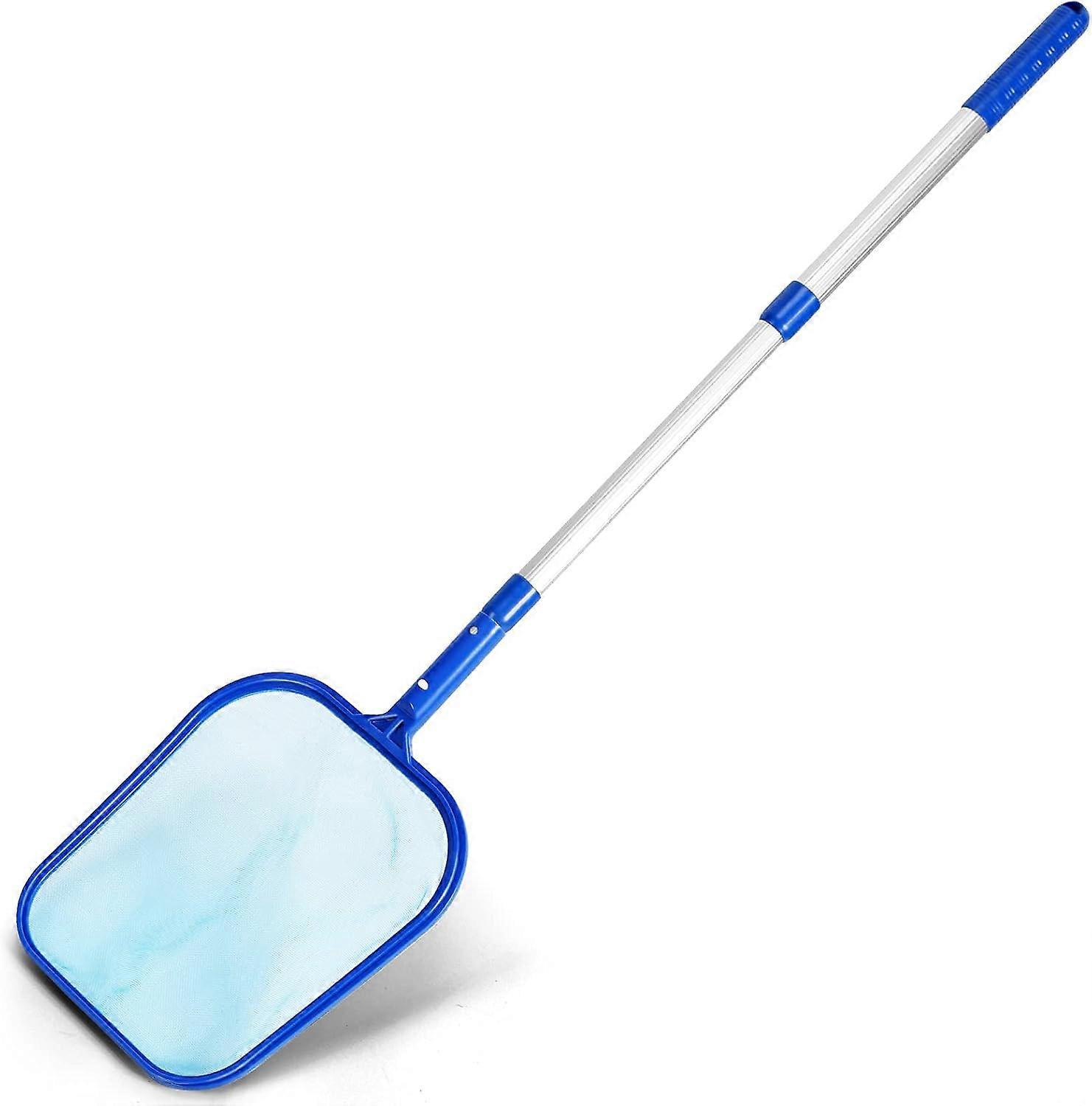 Pool Skimmer Net with Adjustable48"Telescopic Pole Fine Mesh Net  Leaf Skimmer for Cleaning Surface of Swimming Pools, Hot Tubs, Spas and Fountains