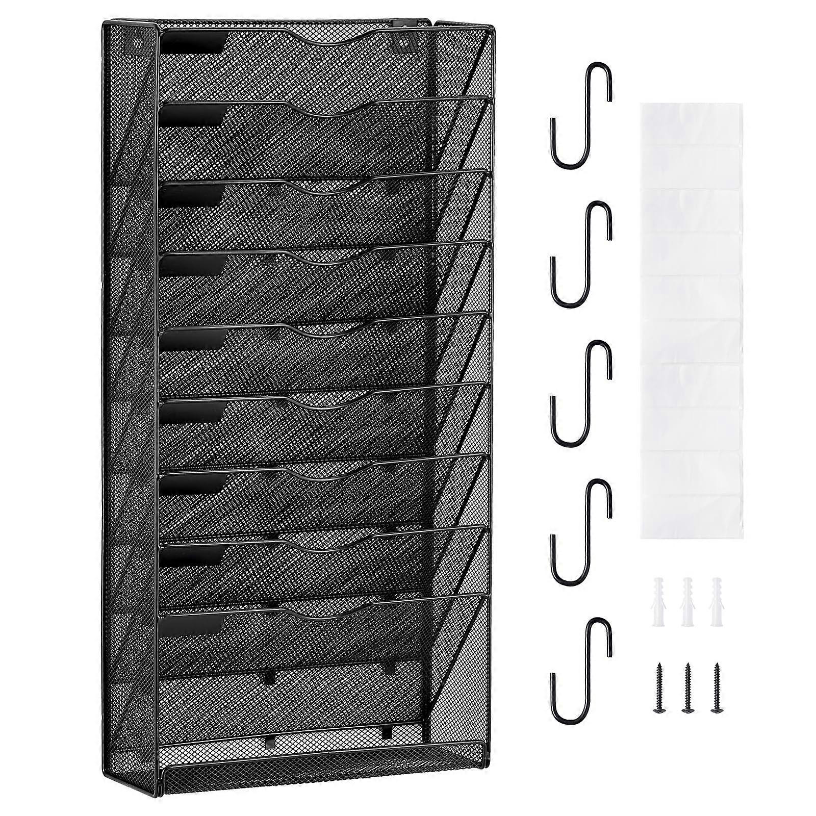Wall File Holder with 10 Compartments, Storage Folder for Magazines, Documents