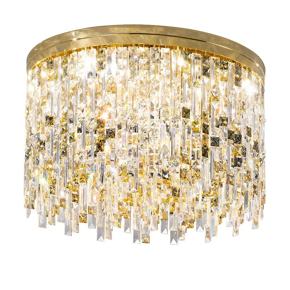 Prisma Designer Crystal Ceiling Light Polished Gold, 12x G9