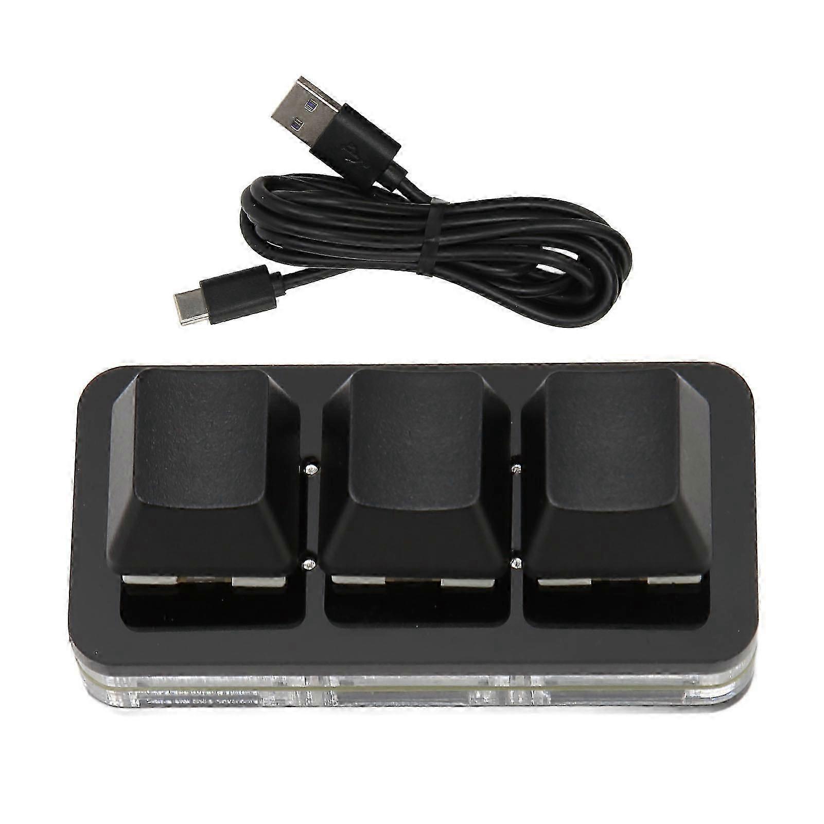 USB 3 Key Mini Keypad RGB LED Backlight Supports Hot Swap OSU HID Macro Programming Keyboard for Windows for OS X for Linux Black
