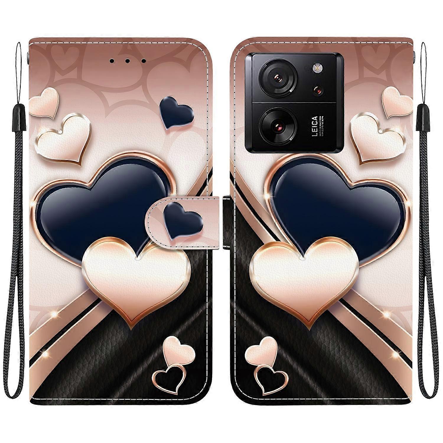 Crystal Texture Colored Drawing Leather Phone Case