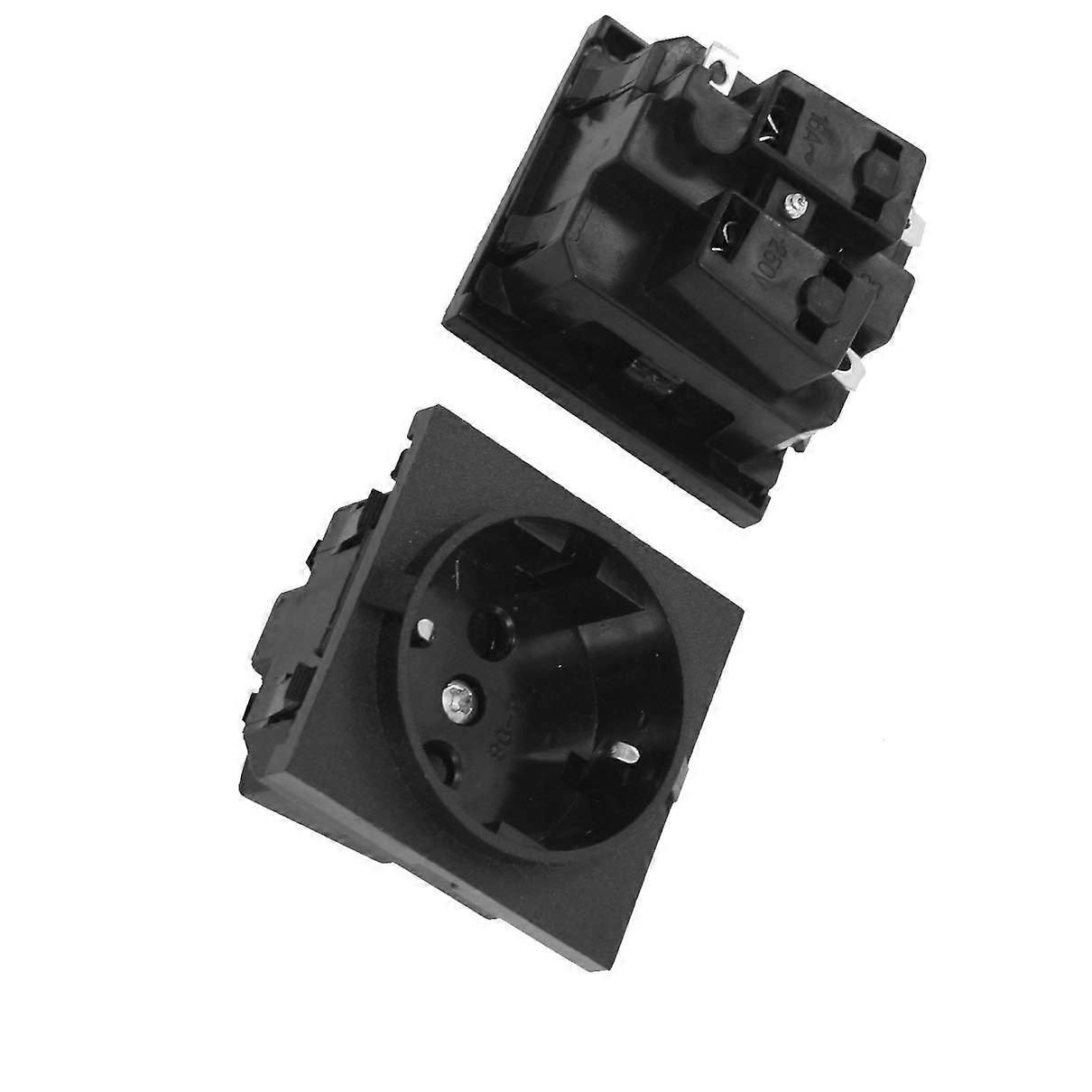16 A AC 250 V German Type CEE 7/4 Schuko Socket Connection Kit - 2 Pieces, Compatible with European Electrical Standards