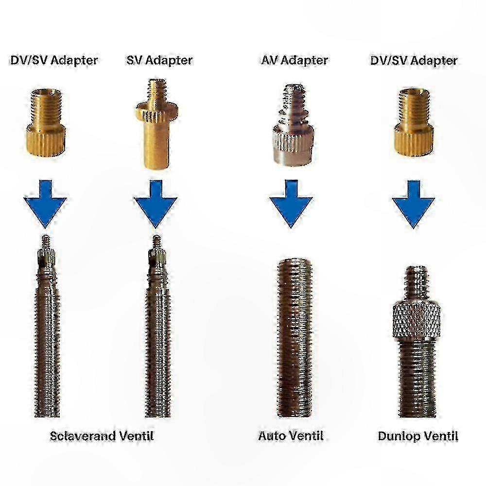 10-Pack Presta and Schrader Valve Adapters for Bicycle Pumps