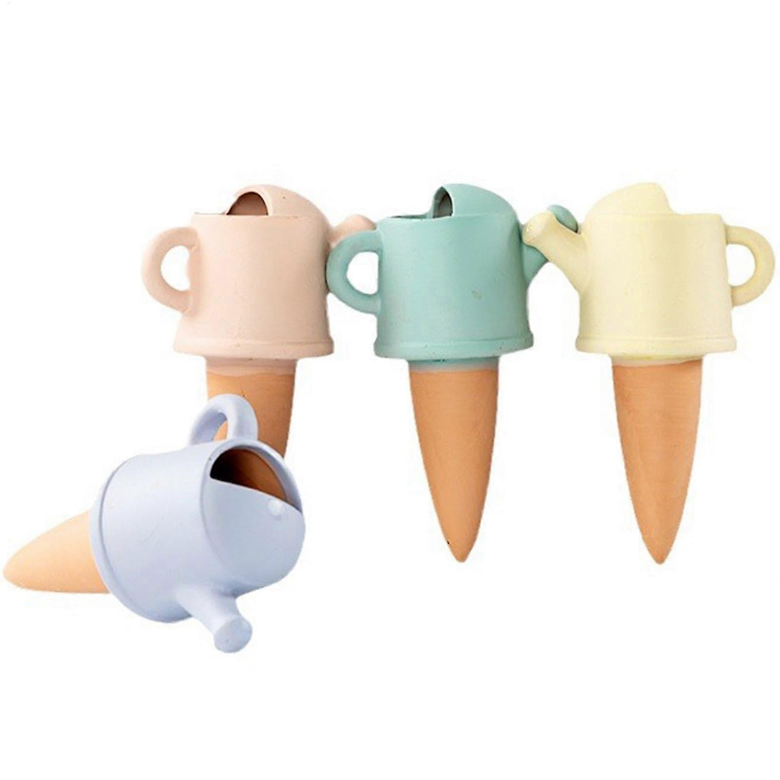 Indoor Plant Watering Spikes, Set Of 4 Planter Pots Insert, WatererShaped Plant Pots Insert, Terracotta Watering Stakes Devices For Vacation Travel