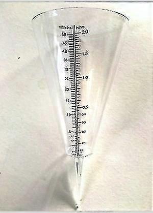 Rain Gauge Outdoor, 2 Pack Transparent Cone Rain Gauges with Double Scales for Rainfall Measurement