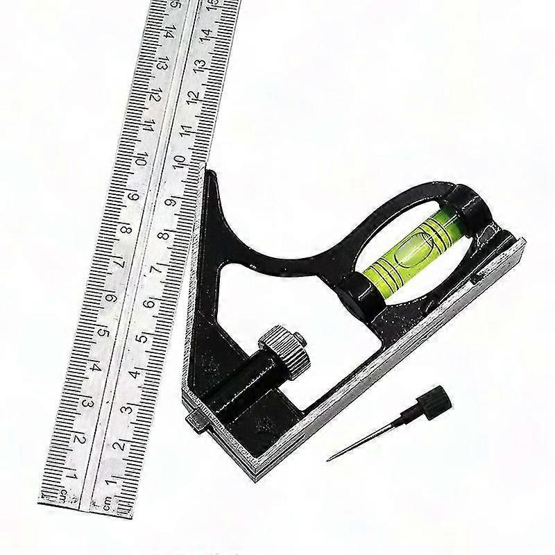 Stainless Steel 300mm Combination Square & Angle Ruler - Adjustable Measuring Tool