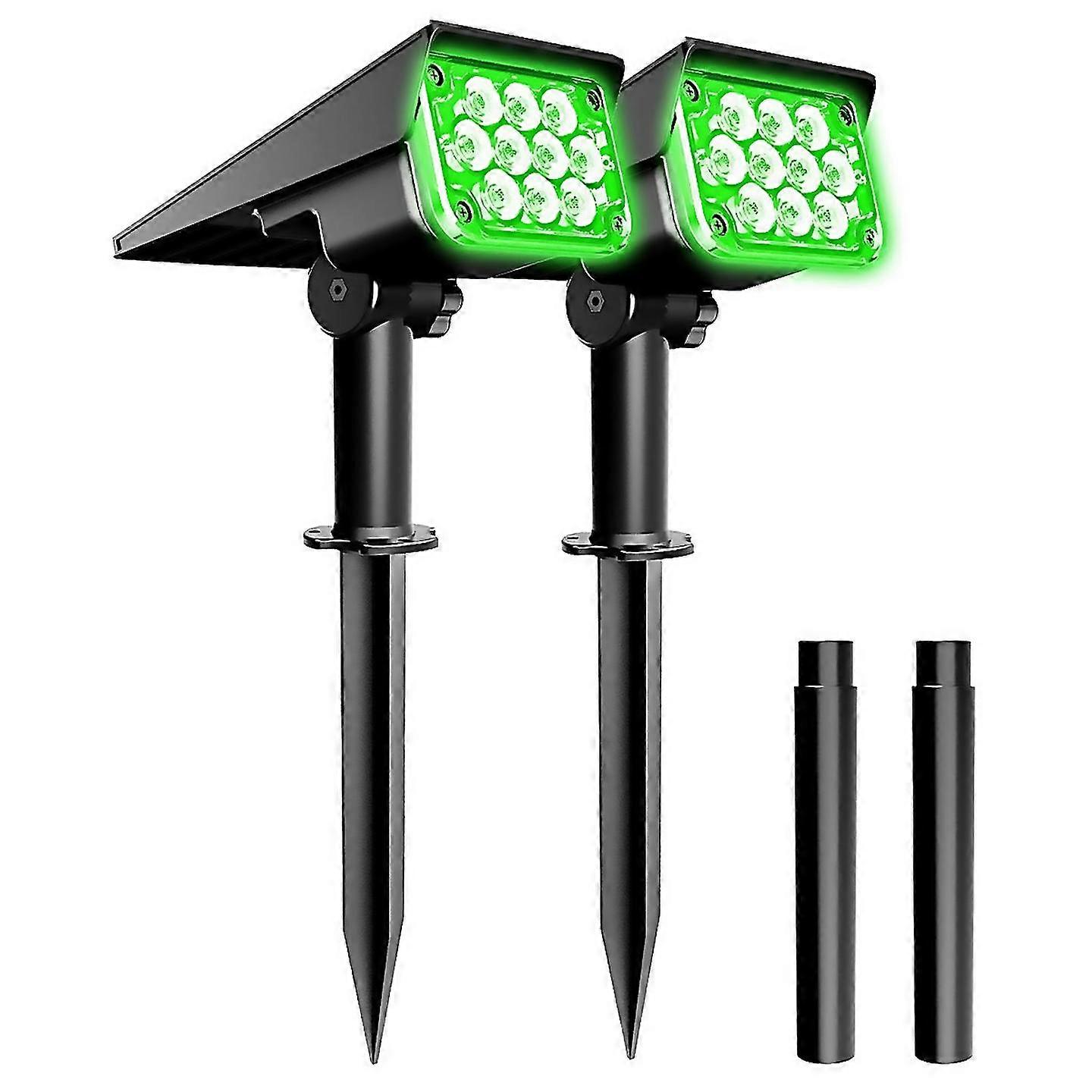 For 2pcs solar led light super bright lawn light Green