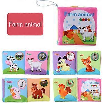 Baby Soft Fabric Book for Newborns 0-12 Months 3D Book Animal Family Cognitive Montessori Early Educational Smile