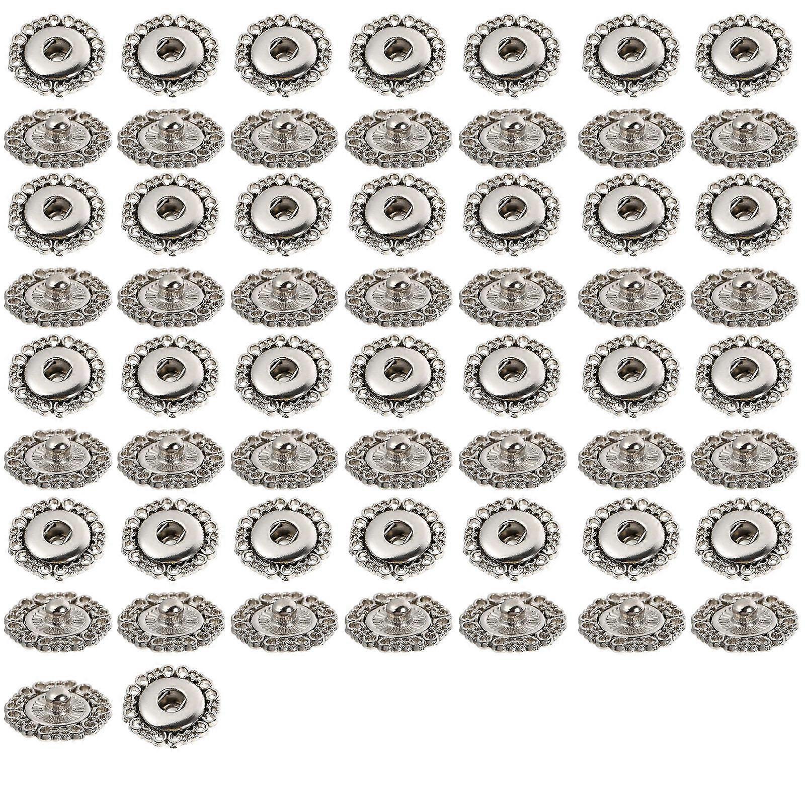 Snap Fasteners Sew-on Metal Snap Buttons Bags Jackets Covers Silver Durable Diy Decoration 50pairs